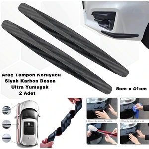 Tampon Koruyucu Plastik Ultra Yumuşak Şekil Alabilen Siyah Karbon Desen 2 Parça 5cm x 41CM 1. Kalite