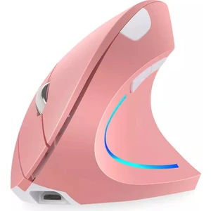Pembe Pilli Dikey Ergonomik Kablosuz Mouse