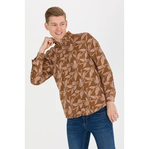 U.S. Polo Assn. Erkek Camel Desenli Gömlek 50254279-VR015