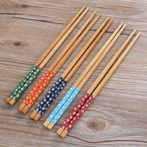 Nostaljik Lezzetler Chopstick Japon Çin Yemek Çubuğu 5 Çift Yıkanabilir Bambu