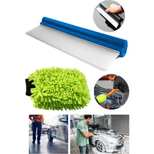 Silikon Uçlu Cam Sileceği Çekçek ve Püsküllü Mikrofiber Araba Yıkama ve Detay Temizlik Eldiveni Oto