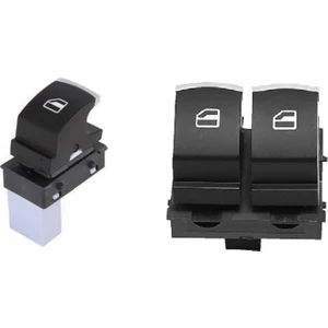 Volkswagen Caddy Cam Açma Düğmesi Anahtarı Takım 2004-2011 (Krom)