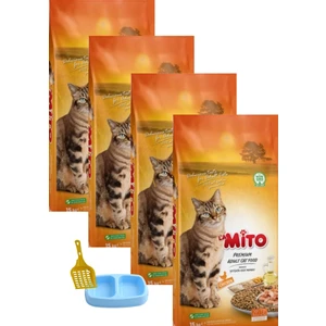 Adult Cat Tavuklu Yetişkin Kedi Maması 1 kg x 4 Adet + Kürek + Mamalık