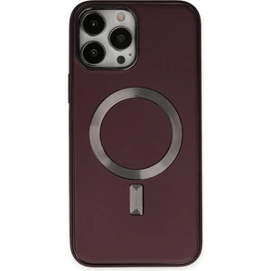 iPhone 13 Pro Max Uyumlu Coco Deri Magneticsafe Silikon Telefon Kılıfı