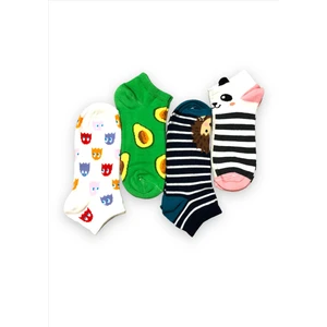 Kadın 4 Çift Kısa Patik Çorap Seti