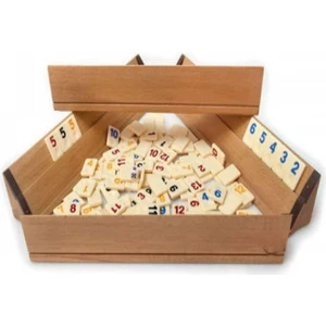 Büyük Boy Cilalı Ahşap Okey Takımı