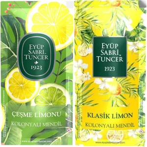 Eyüp Sabri Tuncer Klasik Limon ve Çeşme Limonu 300'LÜ Kolonyalı Mendil 2'li Set