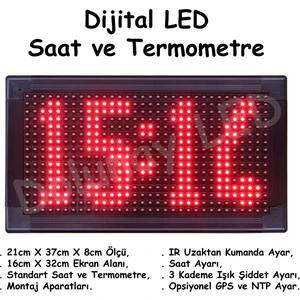 Dolunay LED P10 Panel Saat Derece 16CM x 32CM