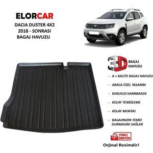 Duster Iı 4x2 2018 Sonrası 3D Bagaj Havuzu