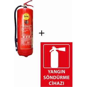 6 kg Tüpaş Yangın Tüpü ve Yangın Tüpü Levhası 2'li Set