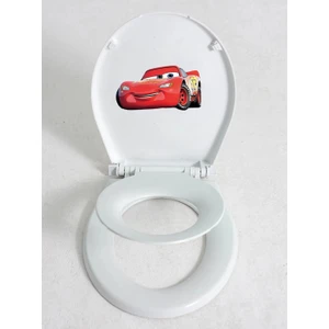 araba stickerli Klozet kapağı