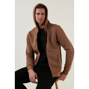 Slim Fit Kapüşonlu Fermuarlı Içi Tüylü Yumuşak Şardonlu Kışlık Sweat Erkek Sweat 5905340