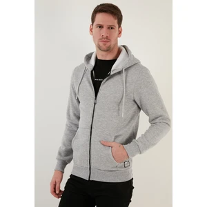 Slim Fit Kapüşonlu Fermuarlı Içi Tüylü Yumuşak Şardonlu Kışlık Sweat Erkek Sweat 5905340