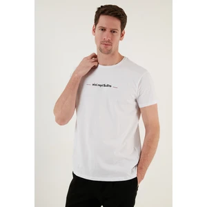 Yazı Baskılı Bisiklet Yaka  Pamuk Slim Fit T Shirt Erkek T Shirt 541WIND