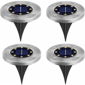 4’lü Paket 8 LED Li Gömme Solar Güneş Enerjili Zemin Yol Bahçe Aydınlatma Spot Lambası Su Geçirmez