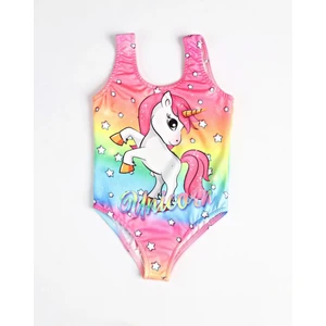 Rs Ramuni Kız Çocuk Mayo Unicorn Dijital Baskılı Deniz Havuz Mayosu