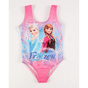 Rs Ramuni Kız Çocuk Mayo Frozen Pembe Dijital Baskılı Deniz Havuz Mayosu