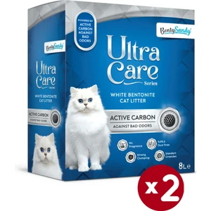Ultra Care Series Aktif Karbonlu Topaklanan İnce Taneli Kedi Kumu 8lx2