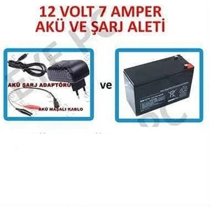 Akü Adaptör 12 Volt 7 Amper Kuru Tip Akü ve Akü Pil Şarj Cihazı Adaptörü
