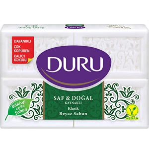 Saf & Doğal Kaynaklı Klasik 4 Adet Beyaz Kalıp Sabun 600Gr