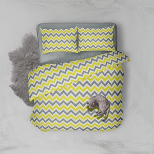 Snr Home Collection Sarı Zikzaklı Pamuklu Tek Kişilik Genç Odası Nevresim Seti (Çarşafsız)