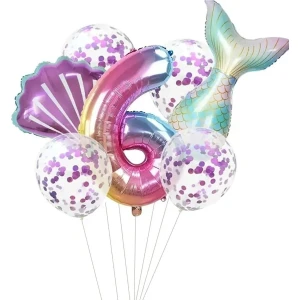 Çıtı Pıtı Store Deniz Kızı Renkli Balon Set 6