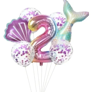 Çıtı Pıtı Store Deniz Kızı Renkli Balon Set 2