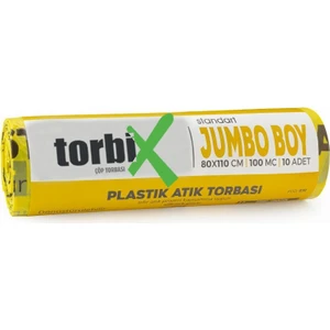 Sıfır Atık Çöp Poşeti Plastik Atık Sarı 80*110 cm 10 Rulo 6 KG