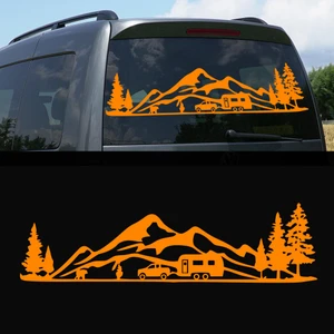Melek Pazarı Kamp Orman Manzara Karavan Sticker Kamp