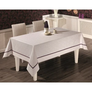 Masa Örtüsü Pamuklu Beyaz Renk Bordürlü Biyeli Büyük Boy Lüks Masa Örtüsü 160X260CM Çeyizlik