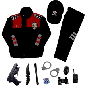 Kırmızı Çocuk Yunus Polis Kostümü Çocuk Yunus Polis Kıyafeti Üniforması