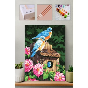 Sayılarla Boyama Kiti Mavi Kuşlar 40 x 50 cm