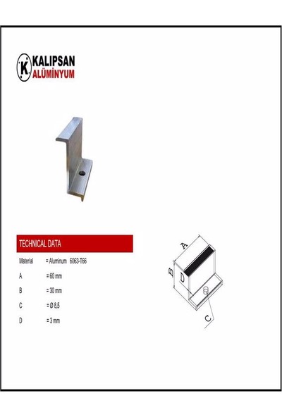 Kalıpsan Güneş Paneli 30'luk Z Clamp