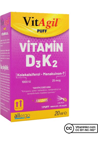 Vitagil Puff Vitamin D3K2 Sprey 20 ml