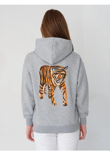 Oversize Sweatshirt & Hoodie Tıger Baskılı
