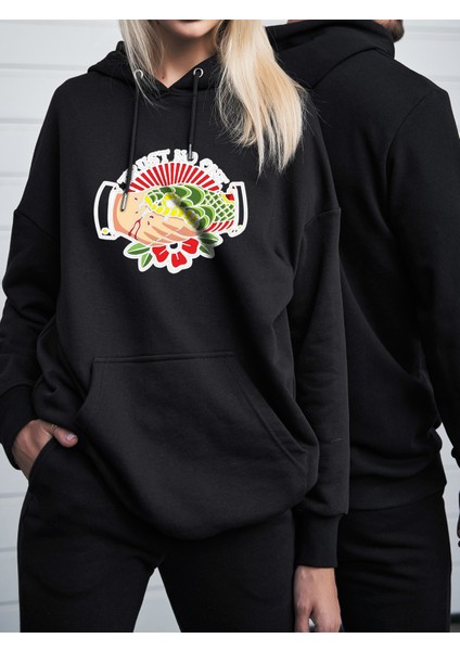 Oversize Sweatshirt & Hoodie Trust No One Baskılı