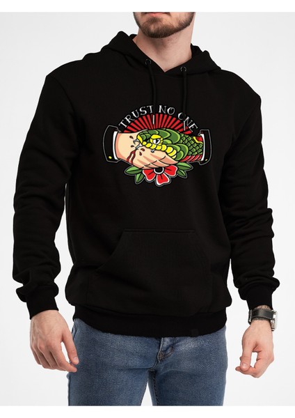 Oversize Sweatshirt & Hoodie Trust No One Baskılı