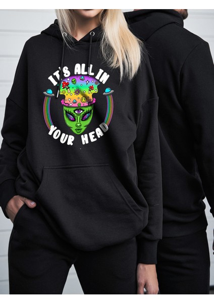 Oversize Sweatshirt & Hoodie Alıen Baskılı