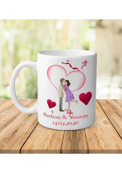Sevgiliye Özel Isimli Beyaz Kupa Bardak Kp-03