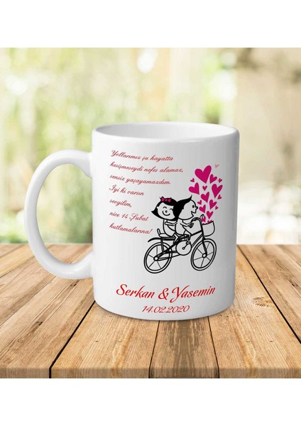 Sevgiliye Özel Isimli Beyaz Kupa Bardak Kp-06