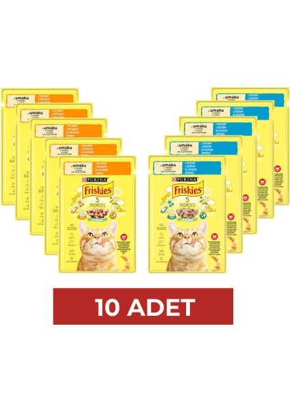 Tavuklu & Somonlu Karışık Yaş Kedi Maması 85 gr x 10 Adet