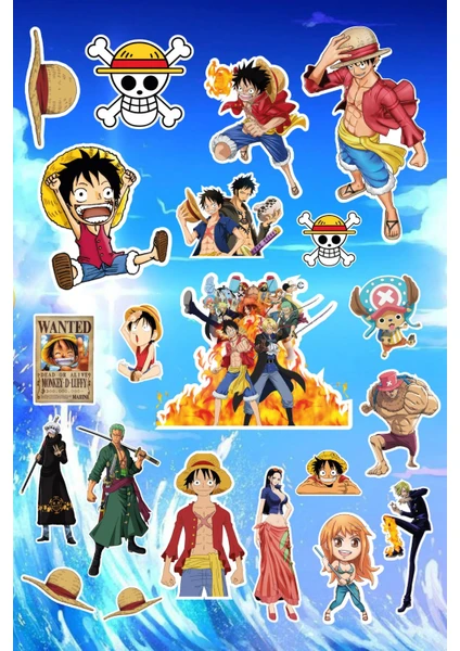 Anime Marketi Anime One Piece Sticker Seti 21 Adet