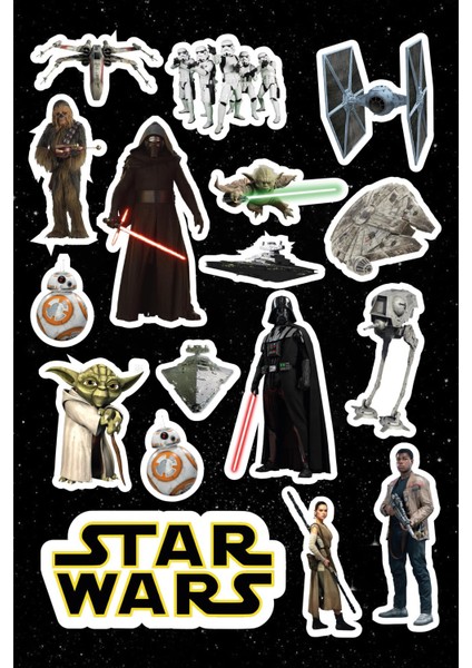 Star Wars Sticker Seti 17 Adet