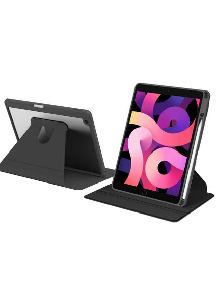 Apple Ipad 7.8.9.nesil 10.2inç Uyumlu Kılıf Katlanabilir Kalemlikli Ayarlanabilir Standlı Uyku Modlu Akıllı Kapak Pencil Kalem Bölmeli Smart Covert Trifoldink Pencil Pen Yuva