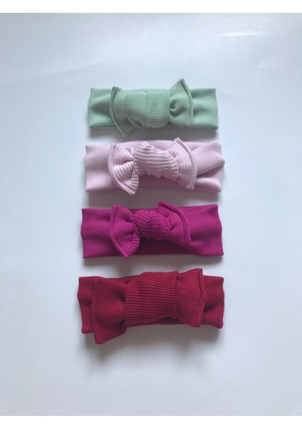 Nis Butik 4'lü Bandana Bebek Hediyelik Set, Bebek Bandana Hediye Seti