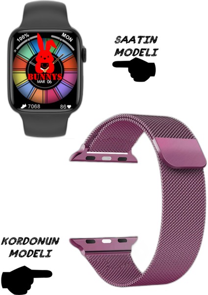 Wacht 8 Pro Akıllı Saat Nfc Özellikli Bt Konuşma Özellikli Akıllı Saat Demir Kordon