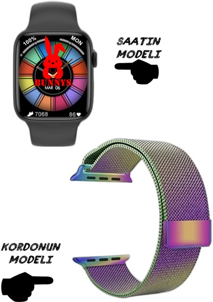 Wacht 8 Pro Akıllı Saat Nfc Özellikli Bt Konuşma Özellikli Akıllı Saat Demir Kordon
