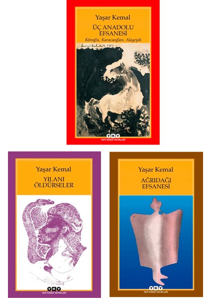 Yaşar Kemal 3 Kitap Set (Ağrıdağı Efsanesi / Üç Anadolu Efsanesi / Yılanı Öldürseler)