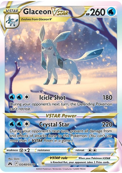 Pokemon Glaceon Vstar 260HP Kart