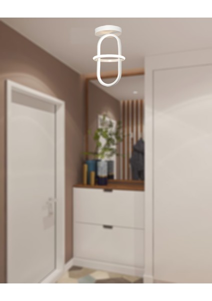 TT006-1PLF-BY Tt Aydınlatma Minyon Modeli Tekli Plofonyer Mat Beyaz LED Avize